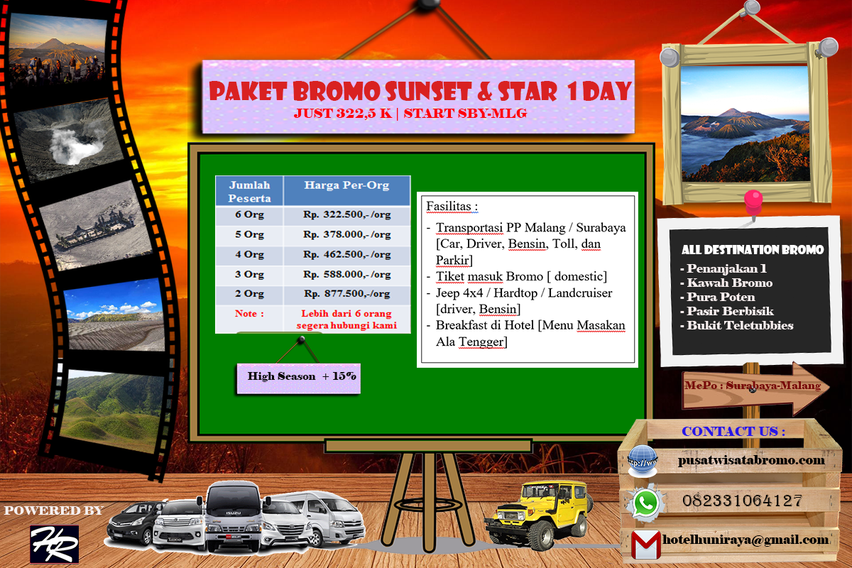 Paket Wisata Bromo Sunset dari Surabaya atau Malang